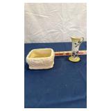 Porcelain Floral Set - Small Vase and Bowl