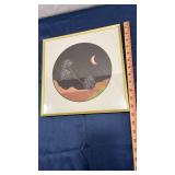 Desert Night Dandelion Circle Art Print