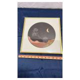 Desert Night Dandelion Circle Art Print