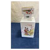 Chinese Porcelain Decorative Vase with Cherry Blossoms and Peacock