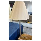 Oak Magazine Rack Side Table with Adjustable Lamp