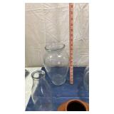 Glass Storage Jars and Brown Ceramic Pot Collection