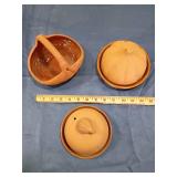 Val do Sol Terra Cotta Basket and Pumpkin Lidded Dishes
