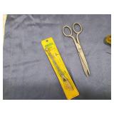 Mixed Tool Lot with Hand Saw and Measuring Tools