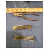 Leather tool bag some hand tools