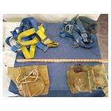 2 safety harness 2 single tool bag leather