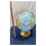 12-inch World Globe with Gold Metal Base