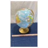 12-inch World Globe with Gold Metal Base