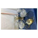 5-Light Brass Chandelier with Shell Glass Shades