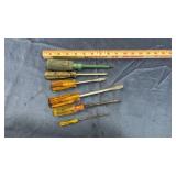 Collection of Glass Handle Screwdrivers