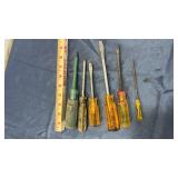 Collection of Glass Handle Screwdrivers