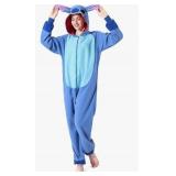 Dressylady Adults Onesie Zip Up Animal Pajamas, Stitch, Medium