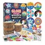 klmars Kids Wooden Painting Kit-Glow in The Dark-Arts & Crafts, 2 Pack
