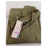 Dokotoo Womens Casual Cropped Sweatshirts Puff Sleeve Crop Pullover Crewneck Cute Tops Green XL