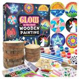 Kids Wooden Painting Kit-Glow in The Dark, Lot of 2