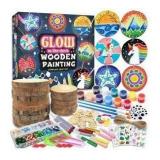 klmars Kids Wooden Painting Kit-Glow in The Dark-Arts & Crafts, 2 Pack