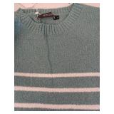 Nenona Sage Striped Knit Sweater with Matching Shorts, Size Lg
