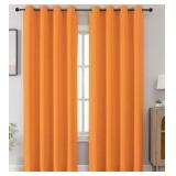 Orange Blackout Curtains - 52x132 inch Length Set of 2 panels