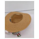 San Diego Boater Straw Sun Hat with Floral Band