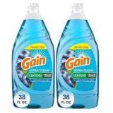 Gain Ultra Bleach Dish Soap - Honey Berry Hula 2-Pack