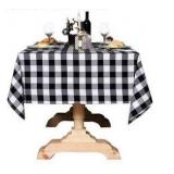 Buffalo Check Tablecloth Black and White 54 x 78 Inch