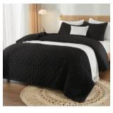 HiSnug Lightweight Quilt Set, King, Black