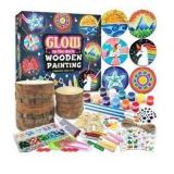 klmars Kids Wooden Painting Kit-Glow in The Dark-Arts & Crafts, 2 Pack