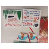 Miscellaneous Christmas Lot, Wrapping Paper Ornaments And Decor