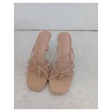 LAICIGO Womens Square Open Toe Flip Flops Stiletto, 5