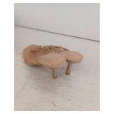 LAICIGO Womens Square Open Toe Flip Flops Stiletto, 5