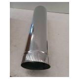 Master Flow 7 in. x 2 ft. Round Metal Duct Pipe BCP7X24