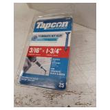 Tapcon 5033613 1.75 in. Star Flat Head Concrete Screws  Pack of 25, lot of 6 Packs