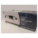 Hampton Bay Evangeline 23 in. 3-Light Modern Bronze Farmhouse Bathroom Vanity Light with Clear Seeded Glass Shades