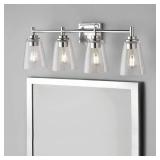 Wakefield 31 in. 4-light Chrome Modern indoor vanity with Clear Glass Shades