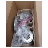 Truitt 14.2 in. 2-Light Brushed Nickel Modern Transitional Vanity with Frosted and Clear Edge Glass Shades