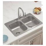 Elkay Double Bowl Kitchen Sink 33x22