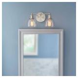 Home Decorators Collection Evelyn 2-Light Brushed Nickel Vanity Light