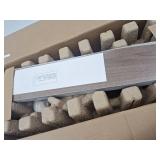 Harbor Breeze Calverton Easy2Hang 52-in Brushed Nickel with Light Brown Woodgrain/Gray Blades Color-Changing Integrated LED Flush Mount Ceiling Fan With Light 5 -Blade