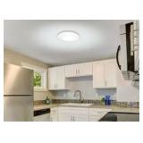 Commercial Electric 16 in. Low Profile LED Flush Mount Round Closet Light Fixture 1700 Lumens 3000K 4000K 5000K Dimmable Hallway Stairwell, 2 Pack