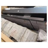 allen + roth 43.5-in W Stacked Faux Sandstone with Coffee Oak Free standing Infrared quartz Flat Wall Electric Fireplace