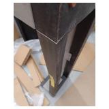 allen + roth 43.5-in W Stacked Faux Sandstone with Coffee Oak Free standing Infrared quartz Flat Wall Electric Fireplace