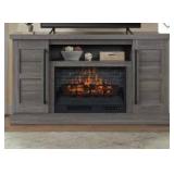 58-inch Gray Entertainment Center with Electric Fireplace