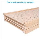 SSWBasics 5 Foot 4-Panel Folding Pegboard Stand for Crafting - Versatile Pegboard Display and Room Divider - Paint-Ready Surface for Customization - Perfect for Trade Shows, Flea Markets, and Home, Re