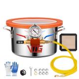 VTG VOGTEN 1.5 Gallon Vacuum Chamber with Tempered Glass Lid,304 Stainless Steel Degassing Chamber for Stabilizing Wood, Degassing Resin, Silicone and Epoxies, Retail $86