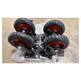 Humagineer 6 Inch Outdoor Heavy Duty Casters Wheels Set of 4, Sturdy Large Rubber Casters with Brake 1800 LBS, Industrial Grade Plate Swivel Castors with Knobby Tread for Dollies, Cart, Machine Retail