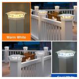 APONUO Solar Post Cap Lights 16 Pack - 4x4 5x5 6x6 Fence Post Lights, Auto On/Off, Waterproof IP64, 2-Mode (Warm/Cool White), Deck Patio Yard Solar Light for Wood & Vinyl Posts, White - Retail $120