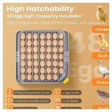 Cheeglu 48 Incubators for Hatching Eggs, Egg Incubator with Automatic Egg Turning and Humidity Control, Temp Control, Egg Candler, Auto Water Refilling, Incubator for Chicken Eggs, Duck and Quail Eggs