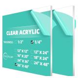 CALPALMY 2 Pack .25in Thick Clear Large Acrylic Sheets 36in x 48in Pre Cut Plexiglass Sheets for Windows, Craft Projects, Signs, Display Cases, Sneeze Guard and More Cut with Power Saw, Hand Tools Ret