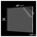 CALPALMY 2 Pack .25in Thick Clear Large Acrylic Sheets 36in x 48in Pre Cut Plexiglass Sheets for Windows, Craft Projects, Signs, Display Cases, Sneeze Guard and More Cut with Power Saw, Hand Tools Ret