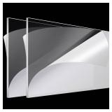 Roowest 2 Pcs 24 x 48 Inch, 3/16 Inch Thick Clear Acrylic Sheet Plastic Plexiglass Sheet Cut to Size Acrylic Board Panel for Craft Engraving Display Retail $81.99